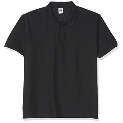 Image of Fruit of the Loom Men&#039;s Premium Short Sleeve Polo Shirt, Black, XX Large