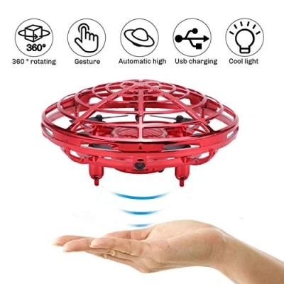 Image of Scoolr Mini Drones for Kids and Adults, UFO Flying Ball Toys Hand Controlled Drone Quadcopter Toys, Interactive Infrared Induction Helicopter with 360 Rotating Shinning LED Lights