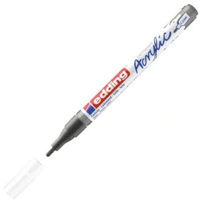 Image of edding 5300 acrylic marker fine grey 1 waterproof paint round nib 2mm pen for drawing on canvas, art paper and wood markers pebbles