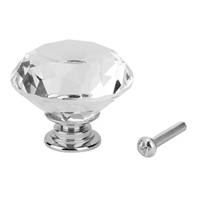 Image of FTVOGUE 40mm Diamond Shape Furniture Knob Crystal Glass Pull Handle Cabinet for Wardrobe Drawer Cupboard