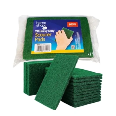 Image of HOMESHOPA Heavy Duty Scouring Pads, 20 Pack Multipurpose Kitchen &amp; Household Cleaning Sponge Scrubber Pads for Sink, Dish, Pots Pan, Non Scratch Reusable Washing Up Scourer