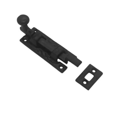 Image of Vibe Door Bolt Necked 75mm on Black Antique, Surface Mounted Bolt, Sliding Lock, Lock Bolts for Securing Internal Doors Bedrooms, Bathrooms, Storage Units and Cupboards