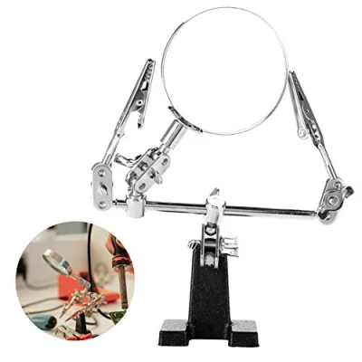 Image of Jewelry Magnifier, Rotatable 5X Magnifying Glass Accessory Magnifier With 2 Clamps Helping Soldering 3rd Hand Tool