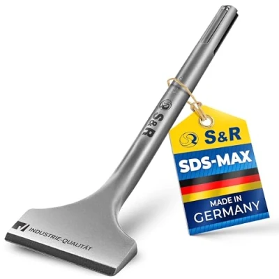 Image of S&amp;R Heavy Duty Tile Chisel SDS MAX 300 x 80 mm Angled, Optimized Geometry. Professional Quality