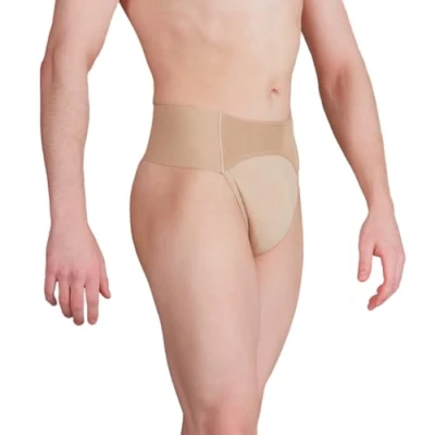 Image of Mens Thong Dance Belt Extra Large Nude
