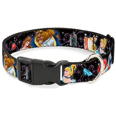 Image of Buckle Down Plastic Clip Collar Disney Princesses &amp; Prince&#039;s Dancing 1&quot; Wide Fits 9 15&quot; Neck Small