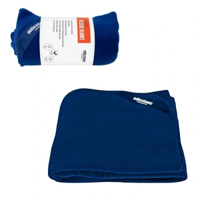 Image of Milestone Thermal Fleece Blanket/Soft Touch Fabric/Cosy Extra Layer for Travel &amp; Days Out / 120 x 150cm (Blue)