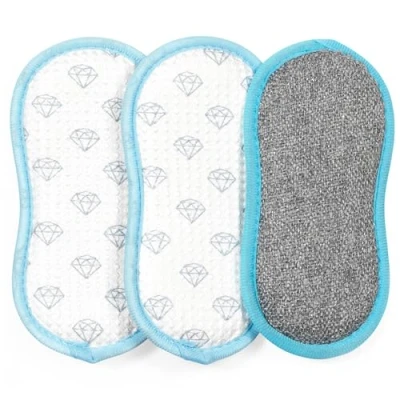 Image of Beldray COMBO 8617 AntiBac Cleaning Pads 6 Pack Crystal Clean Scrubbing Pads, Streak Free Shine, Anti Bac Keeps Items Cleaner &amp; Fresher For Longer, Remove Tough Stains From Pots, Pans, Glasses