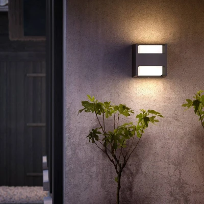 Image of Philips LED outdoor wall light Arbour, 2 bulb, pack of 2, 2,700 K