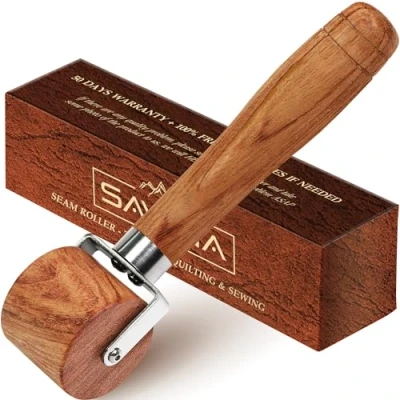 Image of Savina Quilting Seam Roller, Wooden Pressing Easy to Grip Handle Tools for Quilting, Sewing, Wallpaper, Home Decoration.