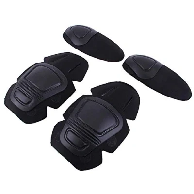 Image of Tactical knee and elbow Protector Pad For Paintball Airsoft Combat Uniform Military Suit 2 pads &amp; pads/Set,BLACK