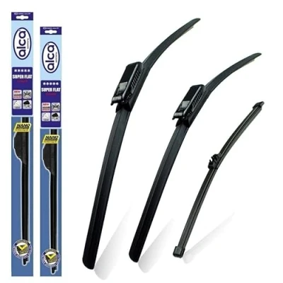 Image of alca Germany Clio Hatchback 2013 2019 Set of 3 Windscreen Wiper Blades Super Flat Front Rear 26&quot;14&quot;BL 10&quot;W ASF2614B10W