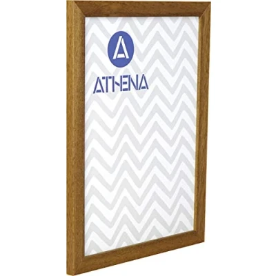 Image of Athena Honey Oak Thin Premium Wood Picture Frame 10&quot; x 8&quot; 10 8 Photo 10x8 with Clear Styrene Sheet &amp; Wall Mounted Hook Inches