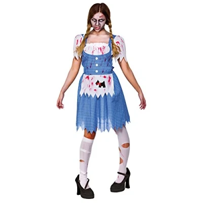Image of Ladies Zombie Dorothy Costume Fairy Tale Story Book Halloween Fancy Dress 6 24 (Women: 10 12)