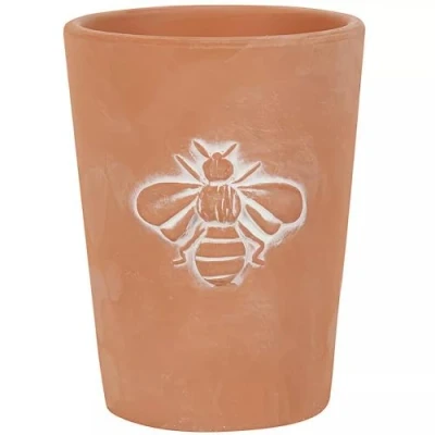 Image of Something Different Charming Single Bee Motif Terracotta Red Plant Pot 11cm x 8.5 cm (1 Pc), 2.5cm 24cm 3cm