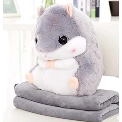 Image of YunNasi Cuddly Plush Hamster Pillow with Blanket e Gift for Children and Girlfriend