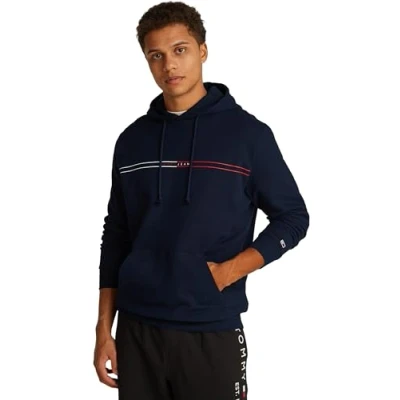 Image of TOMMY JEANS TJM REG ENTRY GRAPHIC Hoodie EXT Pullover Men&#039;s, Blue (Dark Night Navy), XL