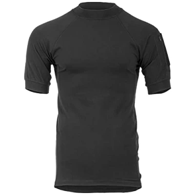 Image of Highlander Combat Tactical T Shirt Stretch Cotton Pockets on Sleeve Black (XXL)