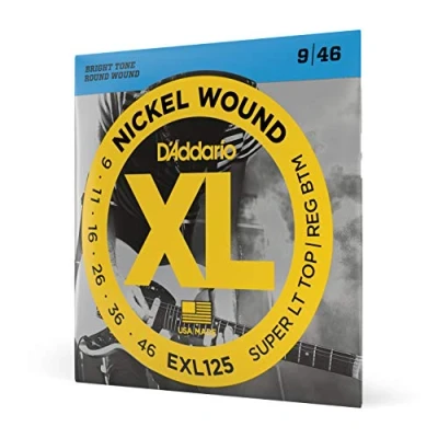 Image of D&#039;Addario Guitar Strings XL Nickel Electric EXL125 Perfect Intonation, Consistent Feel, Reliable Durability For 6 String Guitars 9 46 Super Light Top/Regular Bottom