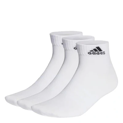 Image of adidas Unisex Thin and Light 3 Pairs Ankle Socks, White/Black, M