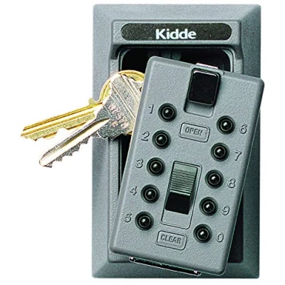 Image of Kidde AccessPoint 001015 KeySafe Original Push Button Combination Permanent Key Lock Box, 5 Key, Titanium Gray