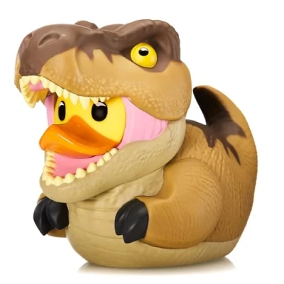 Image of TUBBZ First Edition T Rex Collectible Vinyl Rubber Duck Figure Official Jurassic Park Merchandise Sci Fi TV, Movies &amp; Video Games