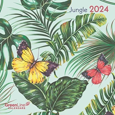 Image of GreenLine Jungle 2024 Wall Calendar Brochure 30 x 60 cm Open, Small