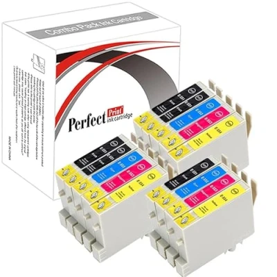 Image of PP Compatible Ink Cartridge Replacement For Epson Stylus Photo R240 R245 RX420 RX425 RX520 Black,Cyan,Magenta,Yellow (14 Pack)