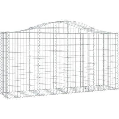 Image of vidaXL Arched Gabion Baskets 20 pcs 200x50x100/120 cm Galvanised Iron