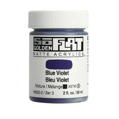 Image of Golden SoFlat Matte Acrylic Paint, 2oz jar, Blue Violet (6605 2)