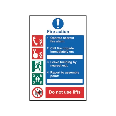 Image of Scan Fire Action Procedure, Style 1 PVC Sign 200 x 300mm SCA0175