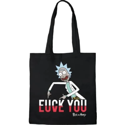 Image of cotton division TOTE BAG RICK AND MORTY, REFERENCE: BWRIMODBB002, Black, 38 X 40 CM, One Size, Utility