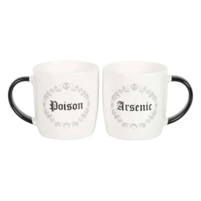Image of Gothic Couple Mugs Dark Humor Mug Set for Something Different Poison Arsenic Vibes Unique Matter Goth Coffee Cups Perfect Gift