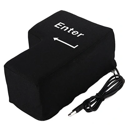 Image of Daity poduszka USB, duża z przyciskiem do wprowadzania danych, przeciwstresowa, USB Big Enter Key, Nap biura, domu i podróży służbowej, komputera