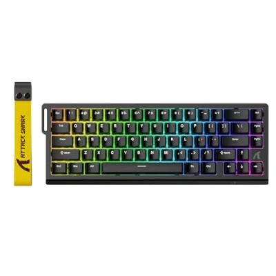 Image of ATTACK SHARK X68 HE 8000Hz Rapid Trigger Keyboard, 0.01mm RT Accuracy Wired Gaming Keyboard with Magnetic Switch, Adjustable Actuation, Trigger, Snap Tap, RGB Lighting for PC/Mac, Black