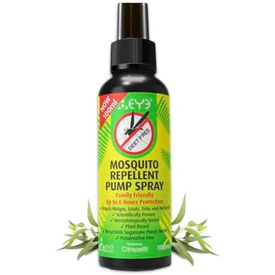 Image of THEYE Mosquito Repellent Spray for Body 100% Natural Insect (Deet Free), No Preservatives or Other Harmful Chemicals Pump Spray, 100ml