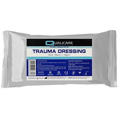 Image of Qualicare 10cm x 18cm Trauma FFD Bandage Wound Blood Haemorrhage Dressing 6