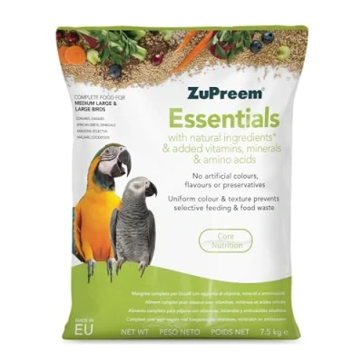 Image of ZuPreem Essentials Complete Bird Food Suitable for Conures, Cockatoos, African Greys, Macaws and other Medium/Large Birds 7.5kg