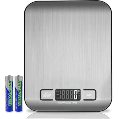 Image of Efforias Kitchen Scales Digital Electronic Coffee Weighing Scale for Cooking Baking High Precision Food, Jewelry Weight Scales, LCD Display, Multifunctional, Tare Feature, Stainless Steel 5kg AAA