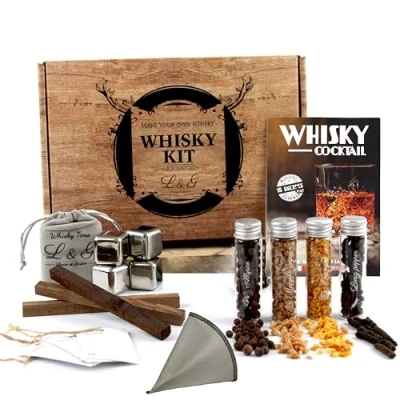 Image of L&amp;G® Whiskey Kit with Spices Unique DIY Gift Set for Men and Women, Original Idea Christmas, Birthday, Valentine&#039;s Day, Unforgettable Home Experience