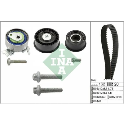 Image of 09128516, 09128656, 09128740, 1606281, 24426500 Timing belt kit INA 530 0443 10 162 VAUXHALL: Vectra Mk1 CC, Saloon, Astra Mk4 CC