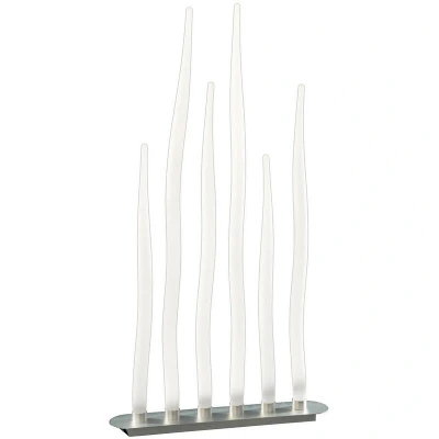 Image of Estalacta Floor Lamp 6 Light GU10 Bar Indoor, Silver/Opal White