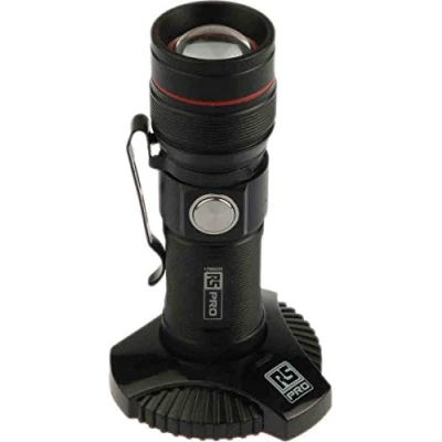 Image of RS PRO LED black torch, 300 lm battery.