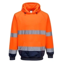 Image of Portwest Two Tone Hooded Sweatshirt Orange/Navy 3XL