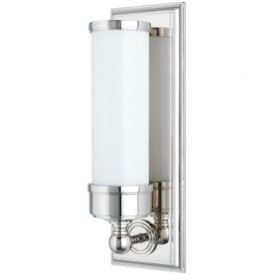 Image of Everett 1 Light Bath Bracket Polished Nickel, Glass