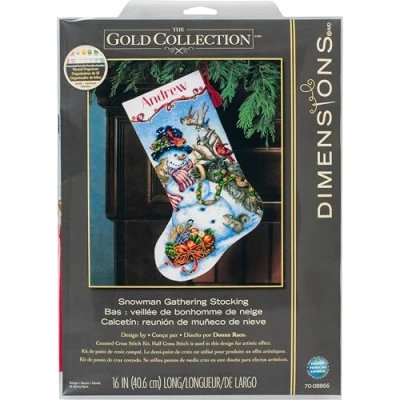 Image of DIMENSIONS 70 08866 Snowman Gathering, cotton, Gold