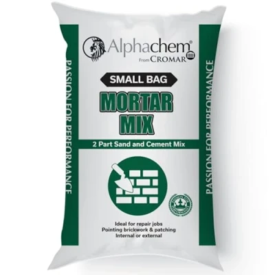 Image of AlphaChem by CROMAR Mortar Mix 2 Part Mixture of Ordinary Portland Cement &amp; Fine Red Building Sand Ideal for Brick Laying, Pointing, Rendering, and Repairs 5KG