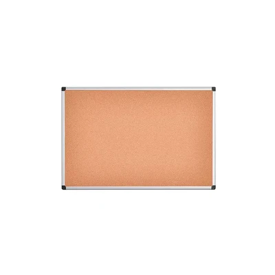 Image of Bi Office CA051170 Maya Cork Notice Board Aluminium Frame 120x90cm,Light Brown