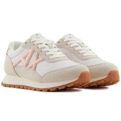 Image of Armani Exchange LACE UP Trainers, Women&#039;s, Size: 7, Light mirage/light rose Imitation leather/ textile