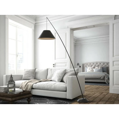 Image of Junco Floor Lamps Arc Lamps, Black, 1x E27